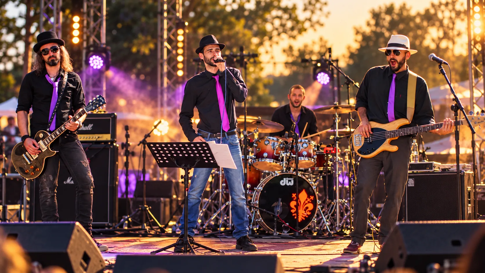 I Cari Fottutissimi Amici sul palco durante un concerto all’aperto